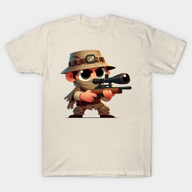 Cute Sniper Soldier T-Shirt by Dmytro